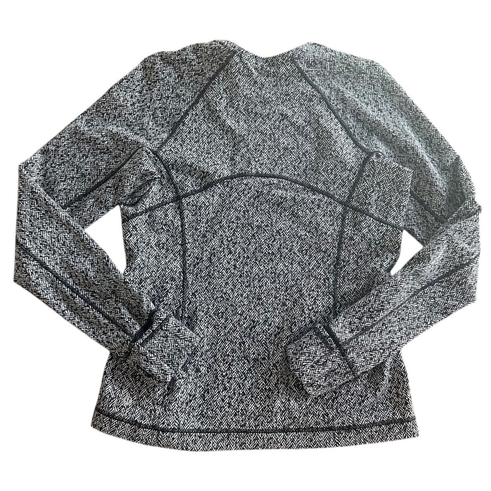Lululemon Runderful Herringbone Cold Weather Stretch Running Top Sz 10 Like New - Picture 4 of 11